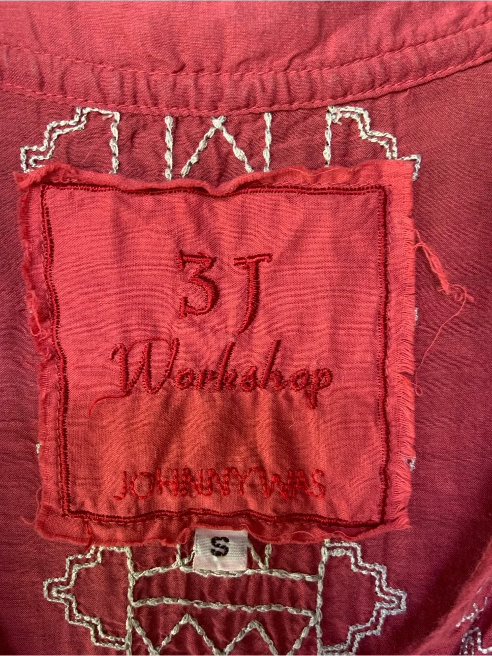 3J Workshop Johnny Was * Beautiful Maroon Embroidered Blouse - Picture 13 of 14